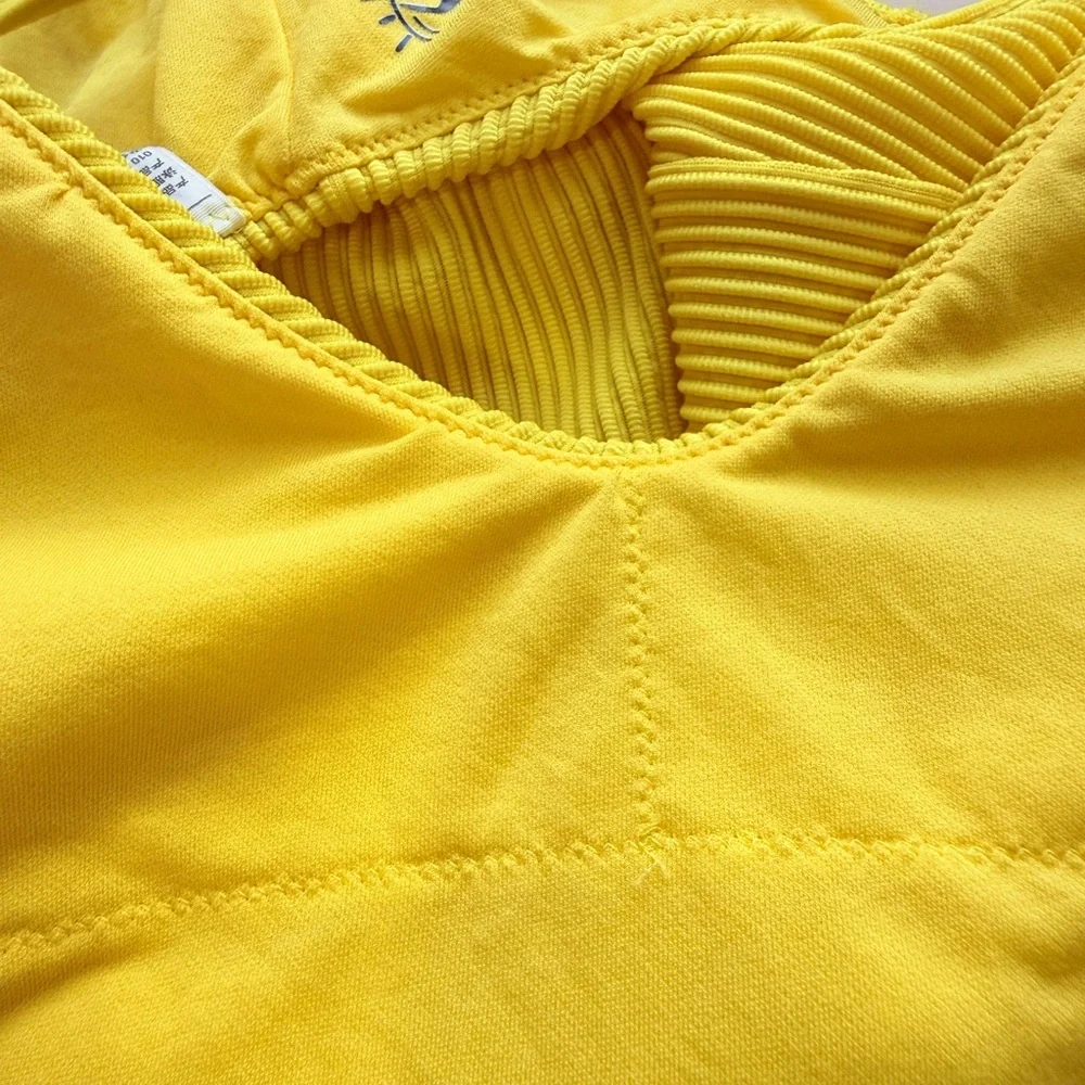 Hollister Sunshine ribbed one-piece‎ Yellow Swimwear XS